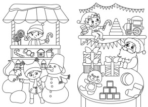 Зимові розмальовки з наліпками — Різдвяний ярмарок. Фото 2