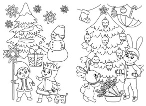 Зимові розмальовки з наліпками — Різдвяний маскарад. Фото 2
